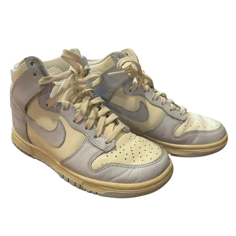 Nike Dunk High 'Football Grey' High-Top Sneakers in White and Gray